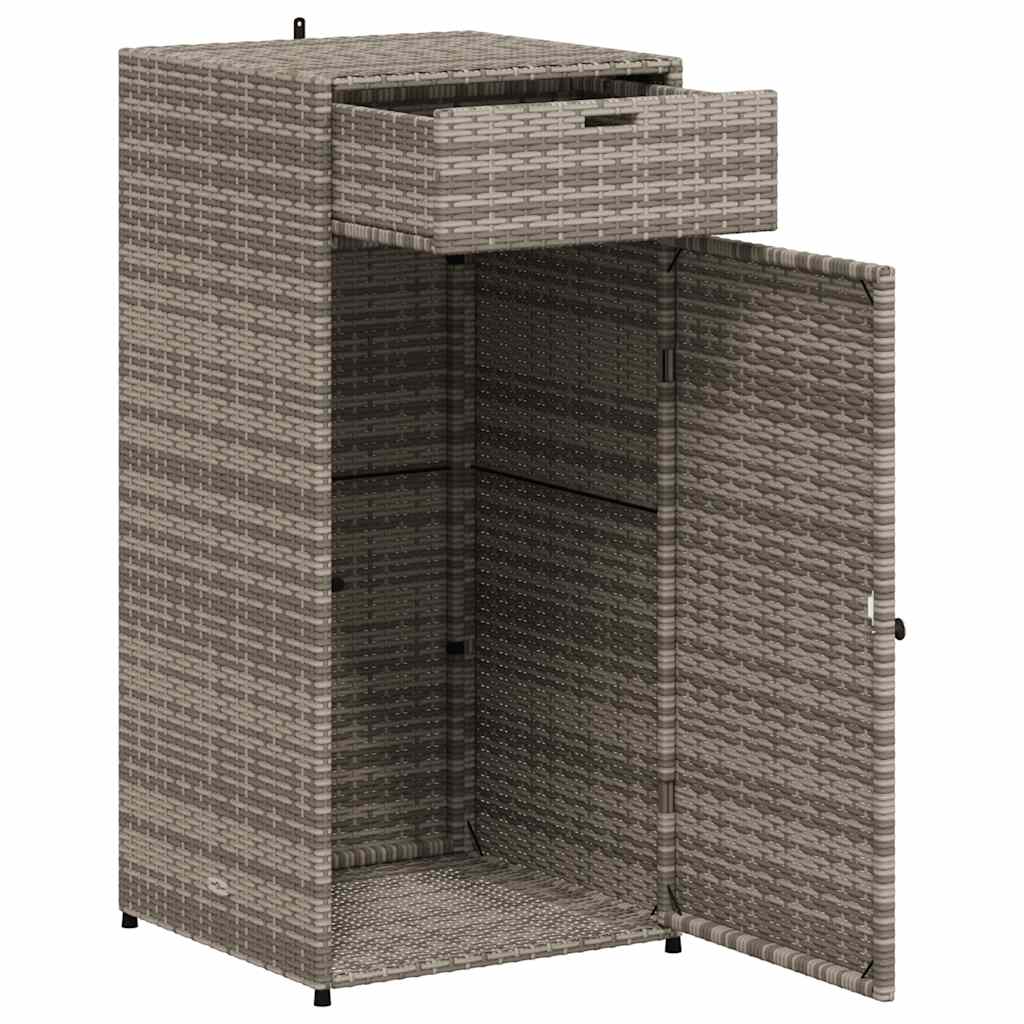 Vrtni ormarić za pohranu sivi 55x55x111 cm od poliratana