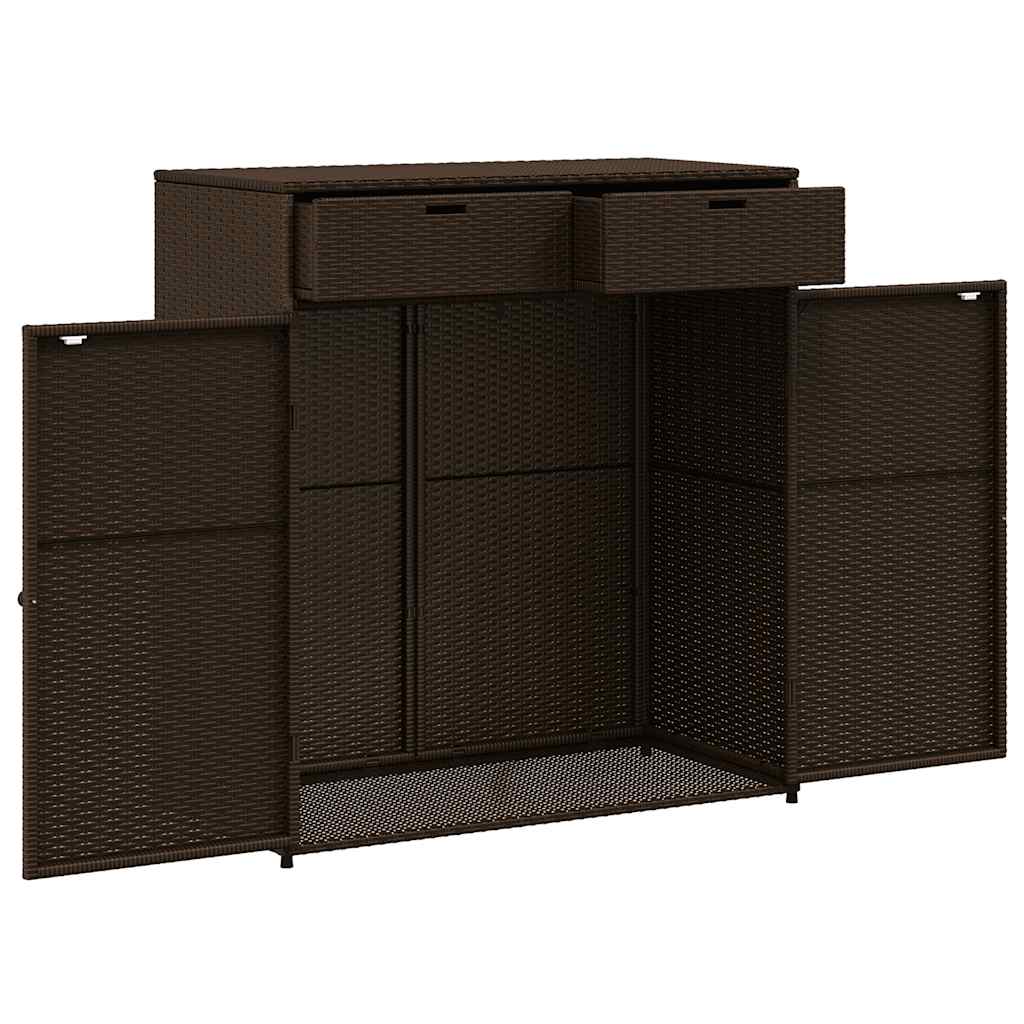 Vrtni ormarić za pohranu smeđi 105x55x113 cm od poliratana