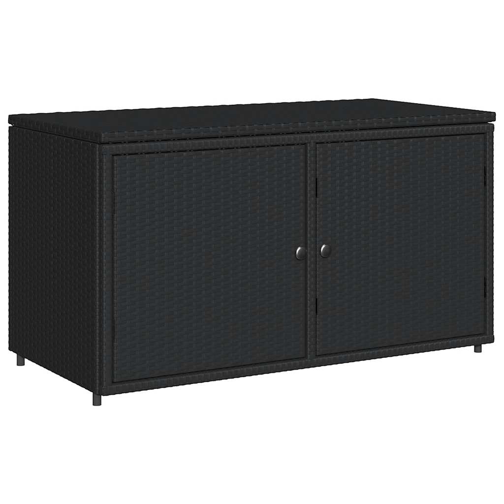 Vrtni ormarić za pohranu crni 110 x 55 x 60,5 cm od poliratana