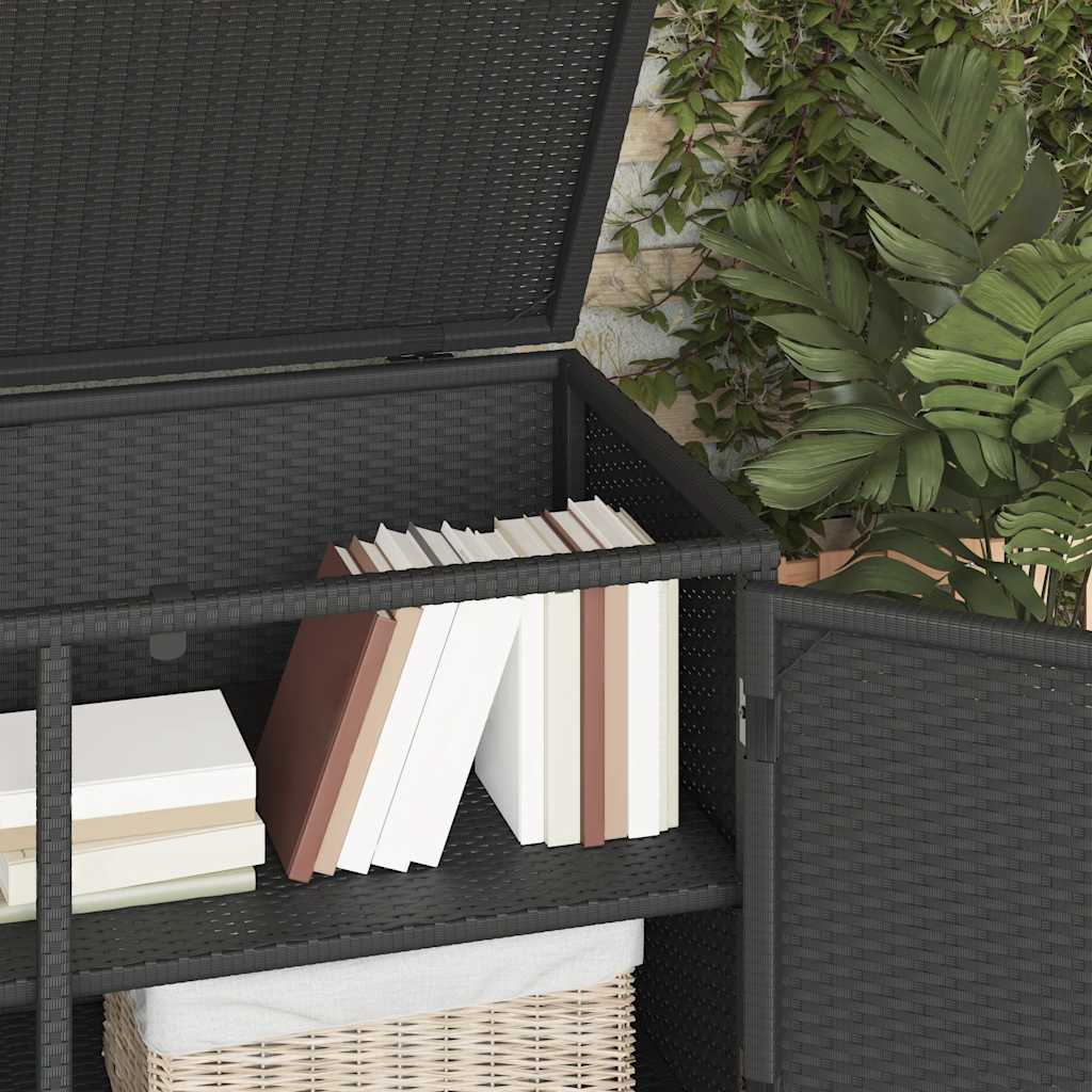 Vrtni ormarić za pohranu crni 110 x 55 x 60,5 cm od poliratana