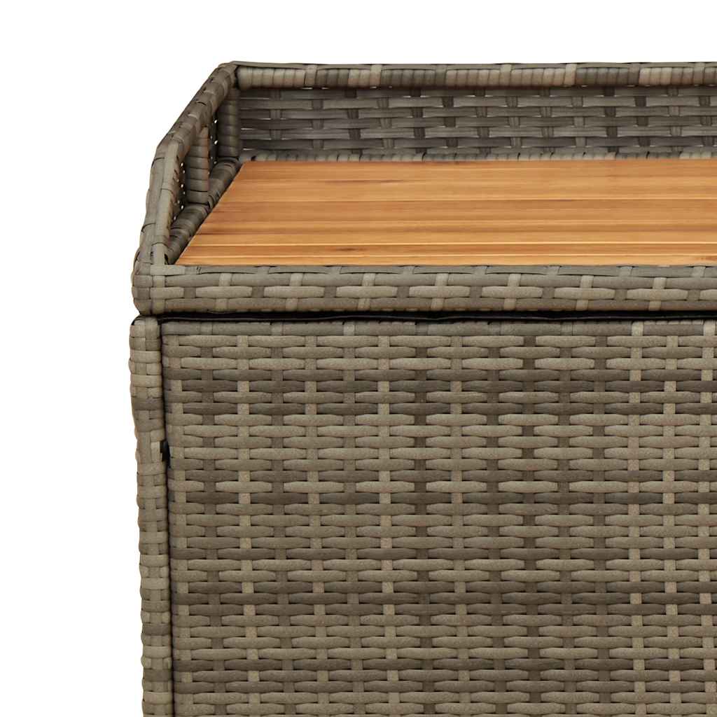 Klupa za pohranu siva 100x50x52 cm poliratan i bagremovo drvo