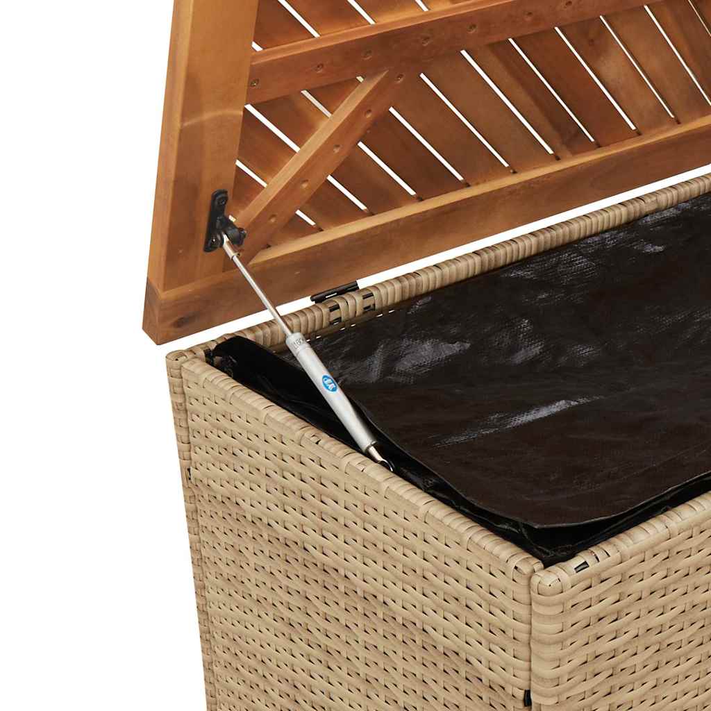 Vrtna kutija za pohranu bež 220x50x54 cm poliratan drvo bagrema