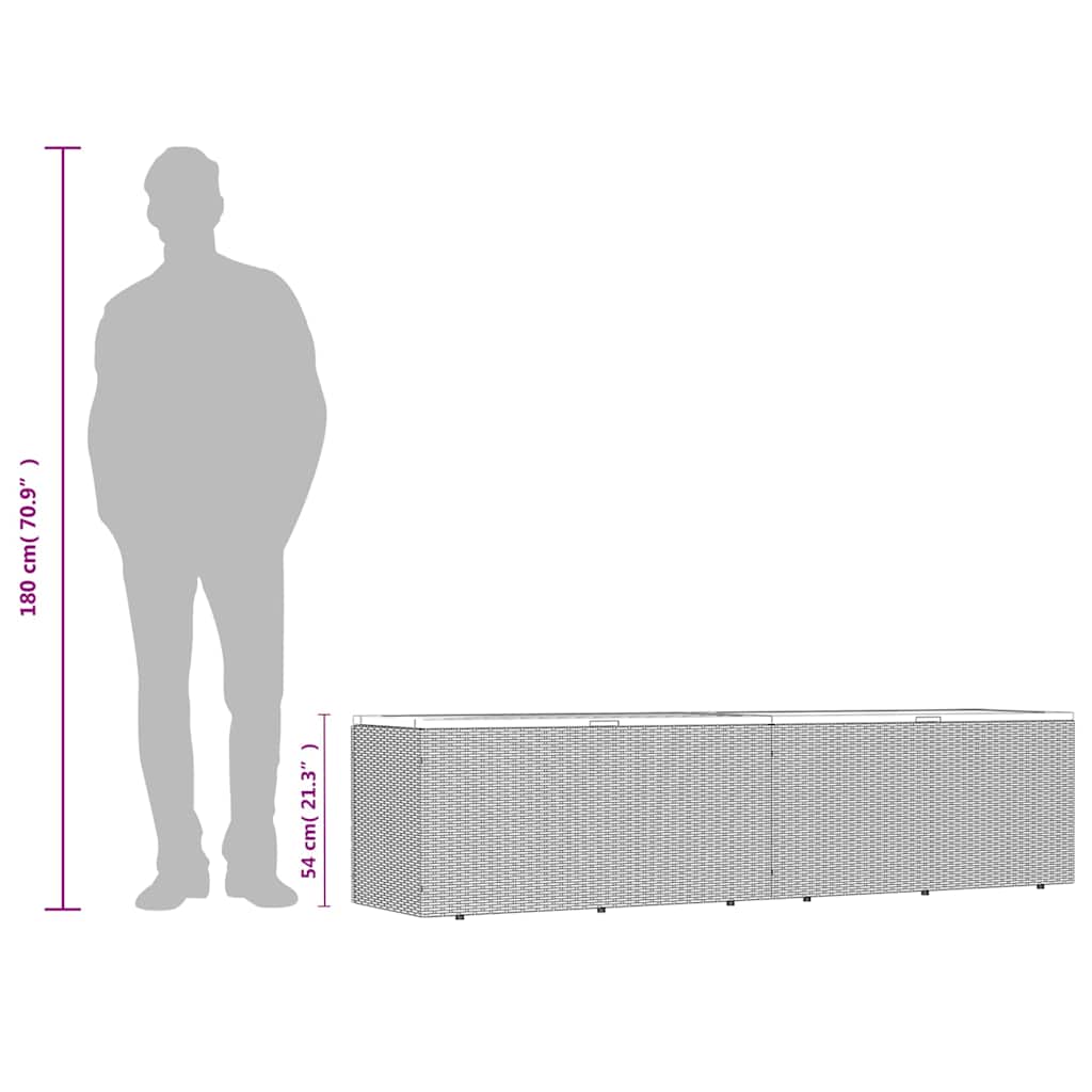 Vrtna kutija za pohranu bež 220x50x54 cm poliratan drvo bagrema