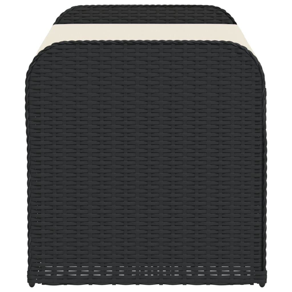 Klupa za pohranu s jastukom crna 115 x 51 x 52 cm od poliratana