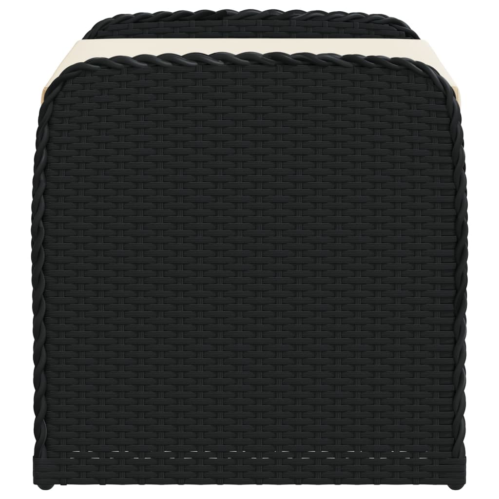 Klupa za pohranu s jastukom crna 80 x 51 x 52 cm od poliratana