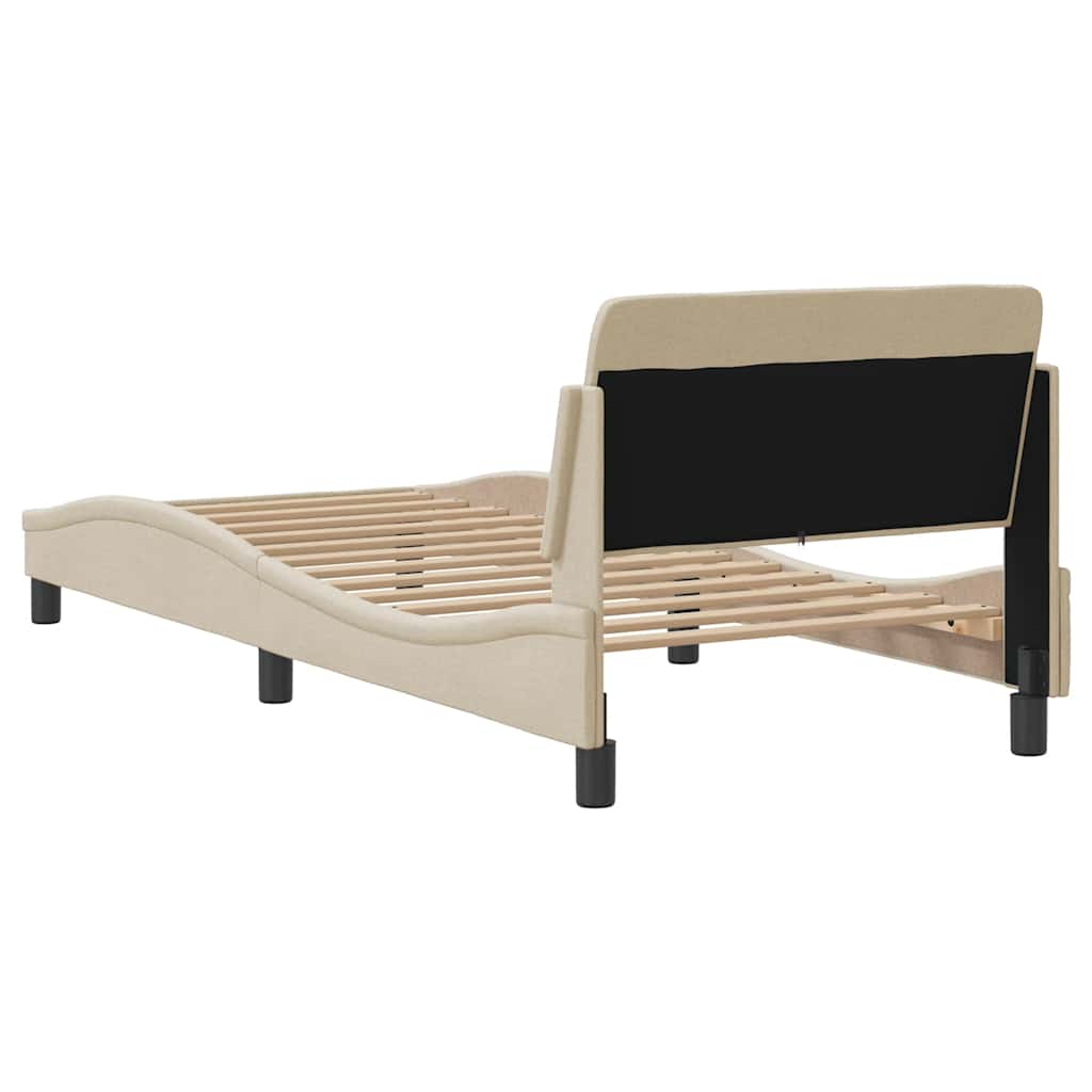 Okvir za krevet s uzglavljem Dover krem 80x200 cm tkanine