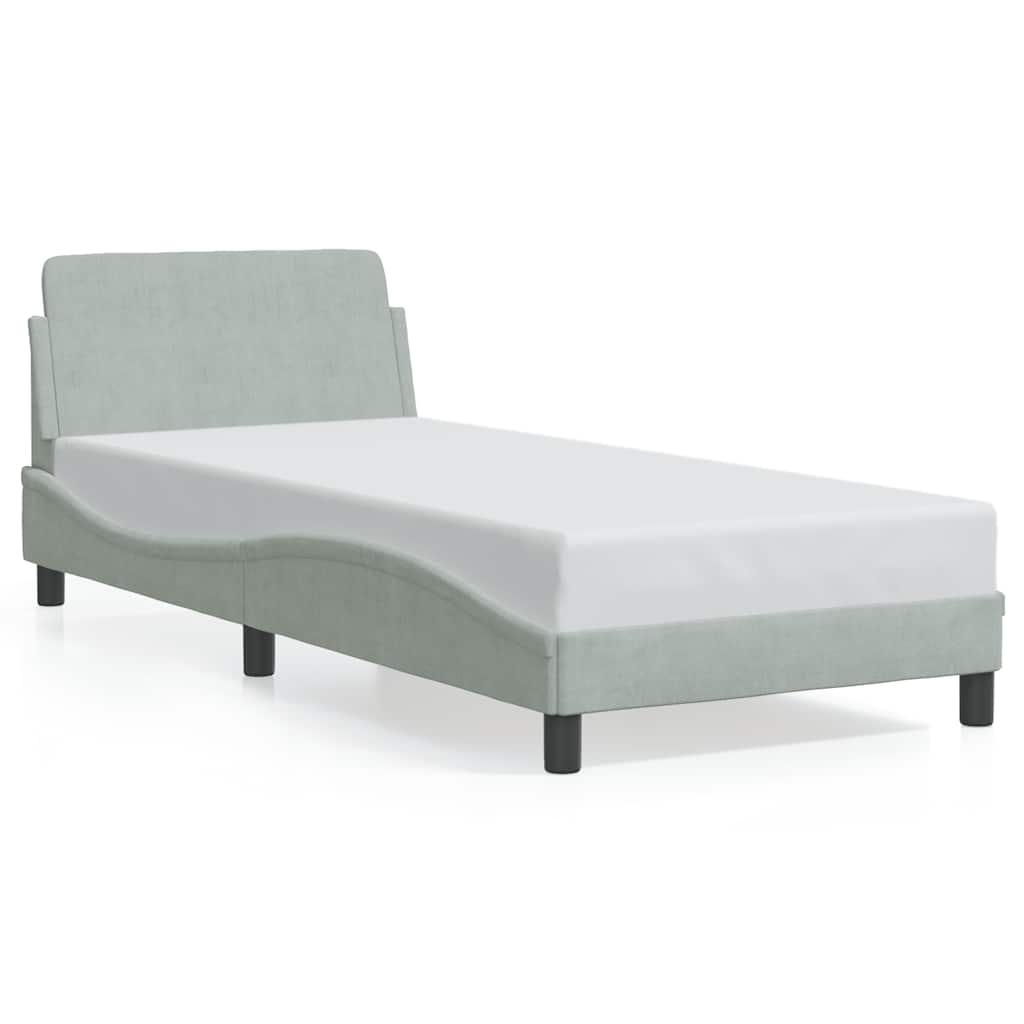 Okvir za krevet Dover svjetlosivi 80x200 cm baršunasti