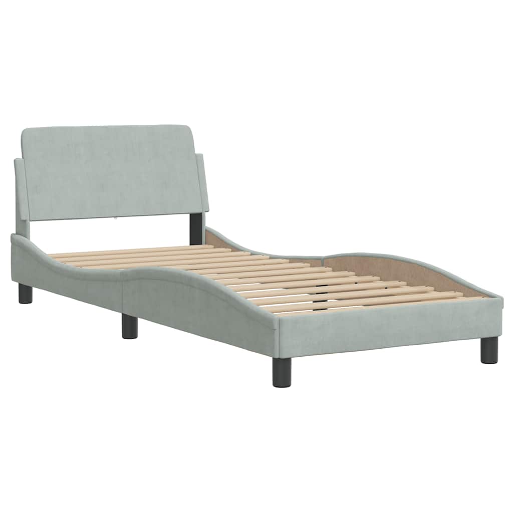 Okvir za krevet Dover svjetlosivi 80x200 cm baršunasti