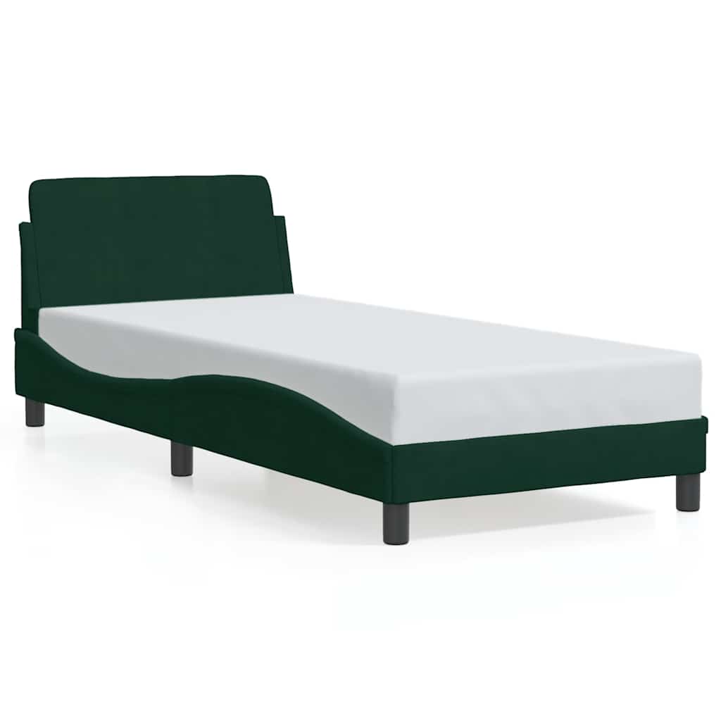 Okvir za krevet Dover tamnozeleni 80 x 200 cm baršunasti