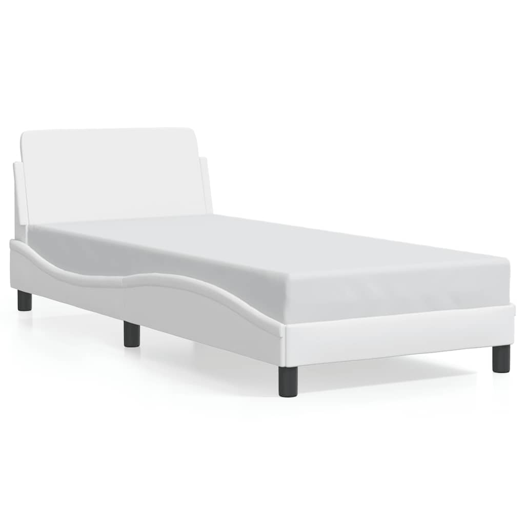 Okvir za krevet Dover bijeli 80 x 200 cm od umjetne kože