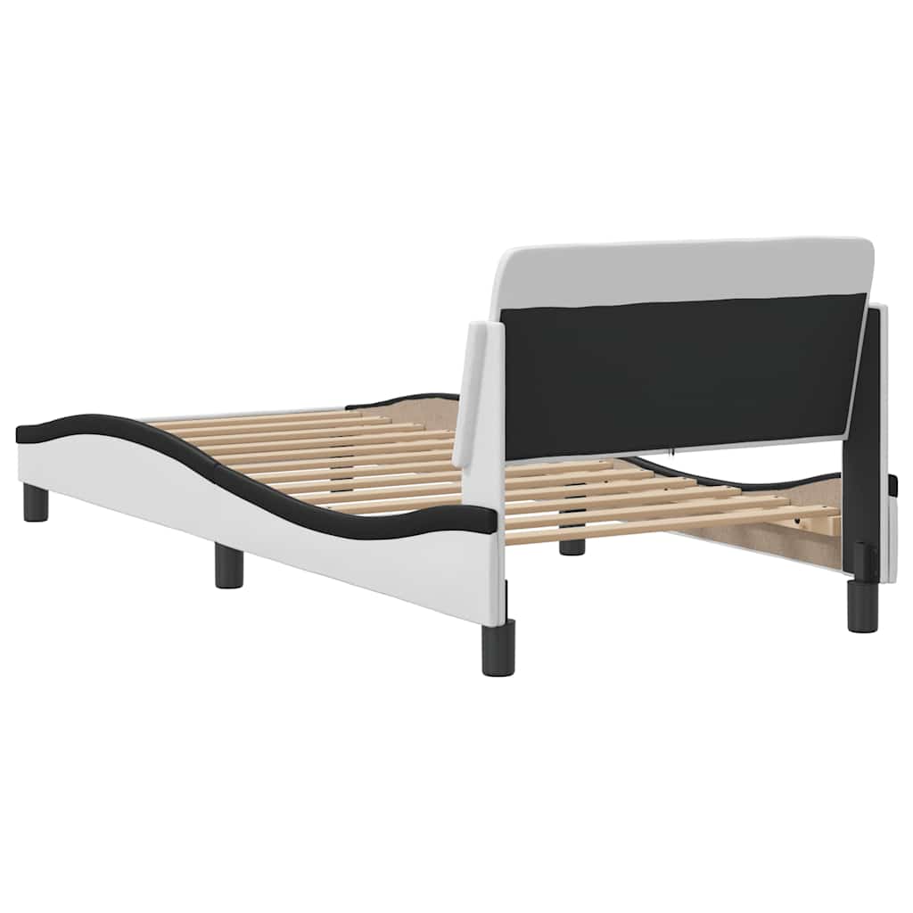 Okvir za krevet Dover crno-bijeli 80x200 cm umjetna koža
