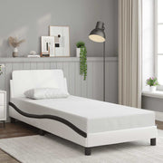 Okvir za krevet Dover crno-bijeli 80x200 cm umjetna koža