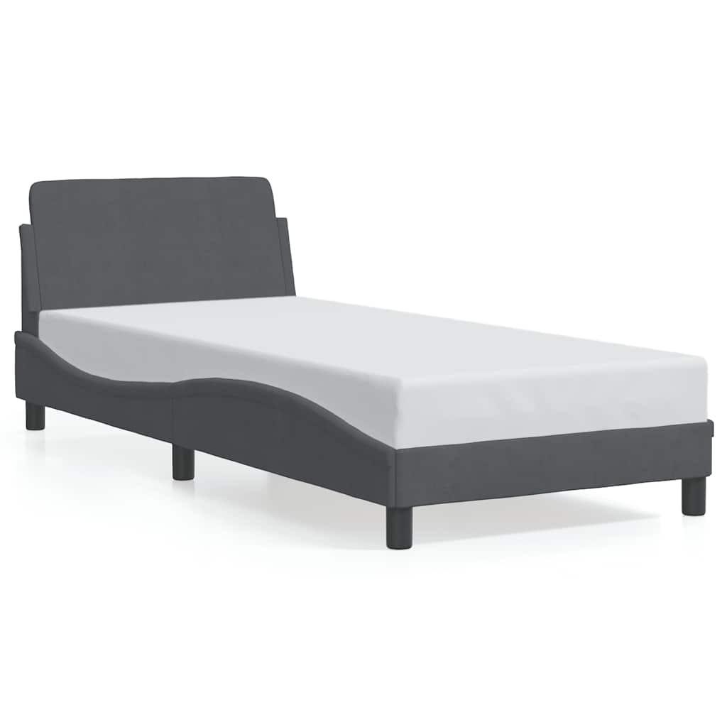 Okvir za krevet Dover tamnosivi 90x190 cm baršunasti