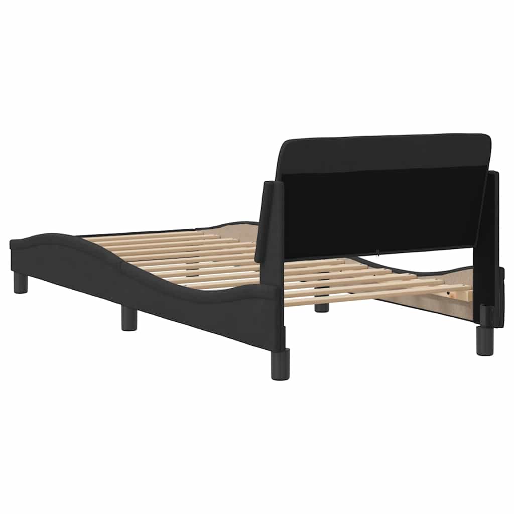 Okvir kreveta s uzglavljem Dover crni 90x190cm baršunasti