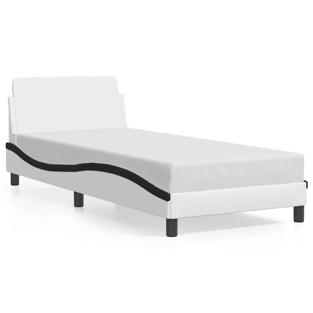 Okvir za krevet Dover bijelo-crni 90x190 cm umjetna koža