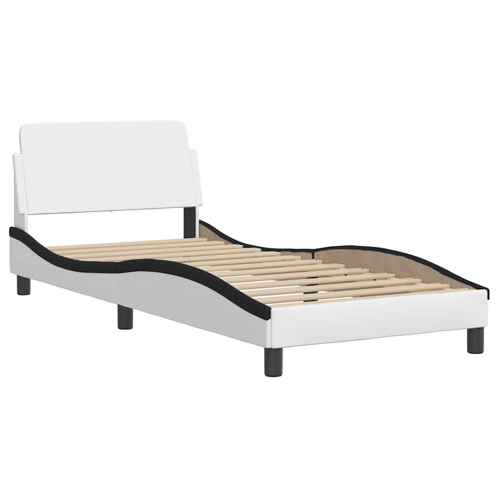 Okvir za krevet Dover bijelo-crni 90x190 cm umjetna koža