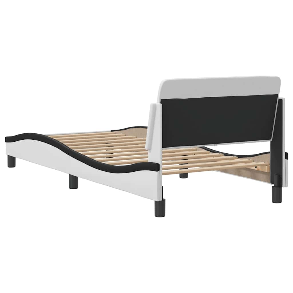 Okvir za krevet Dover bijelo-crni 90x190 cm umjetna koža