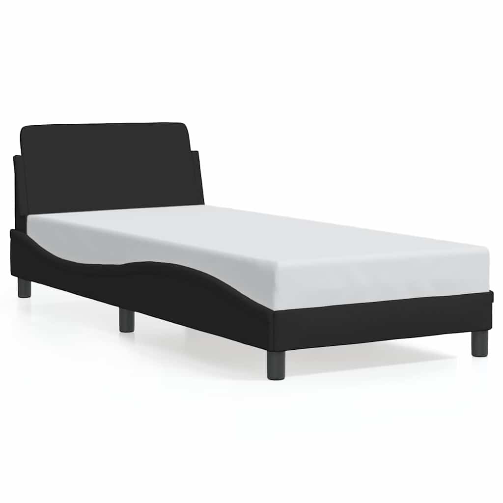 Okvir kreveta s uzglavljem Dover crni 90x200cm od tkanine