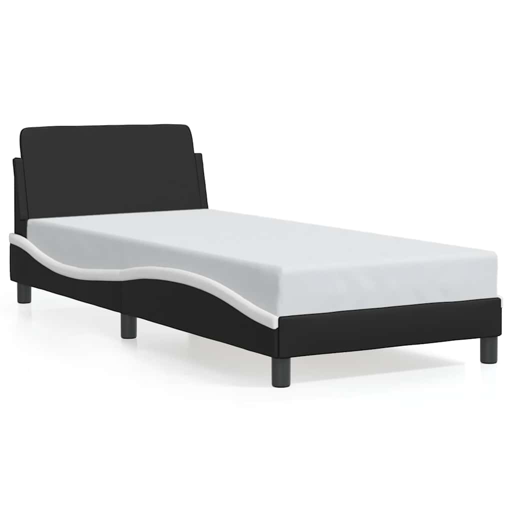 Okvir za krevet Dover crno-bijeli 90 x 200 cm umjetna koža