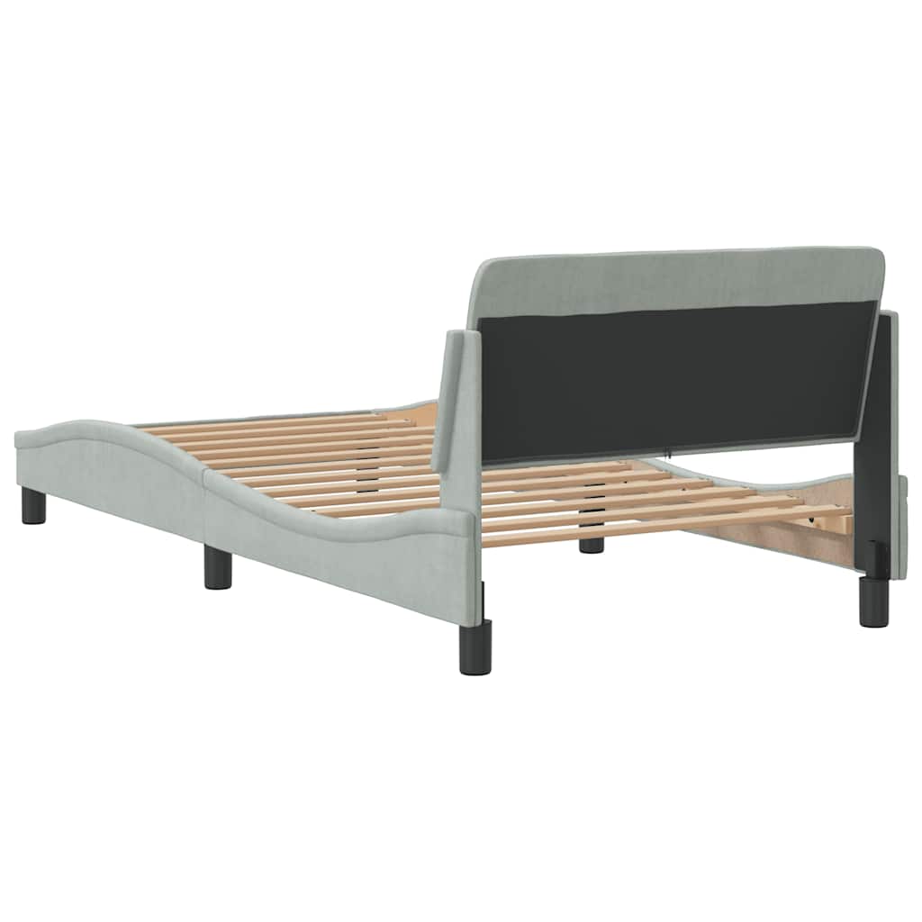 Okvir za krevet Dover svjetlosivi 100x200 cm baršunasti
