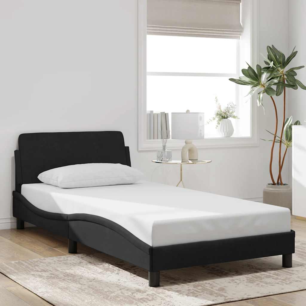 Okvir za krevet Dover crni 100x200 cm baršunasti