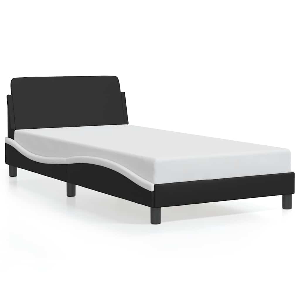 Okvir za krevet Dover crno-bijeli 100x200cm umjetna koža