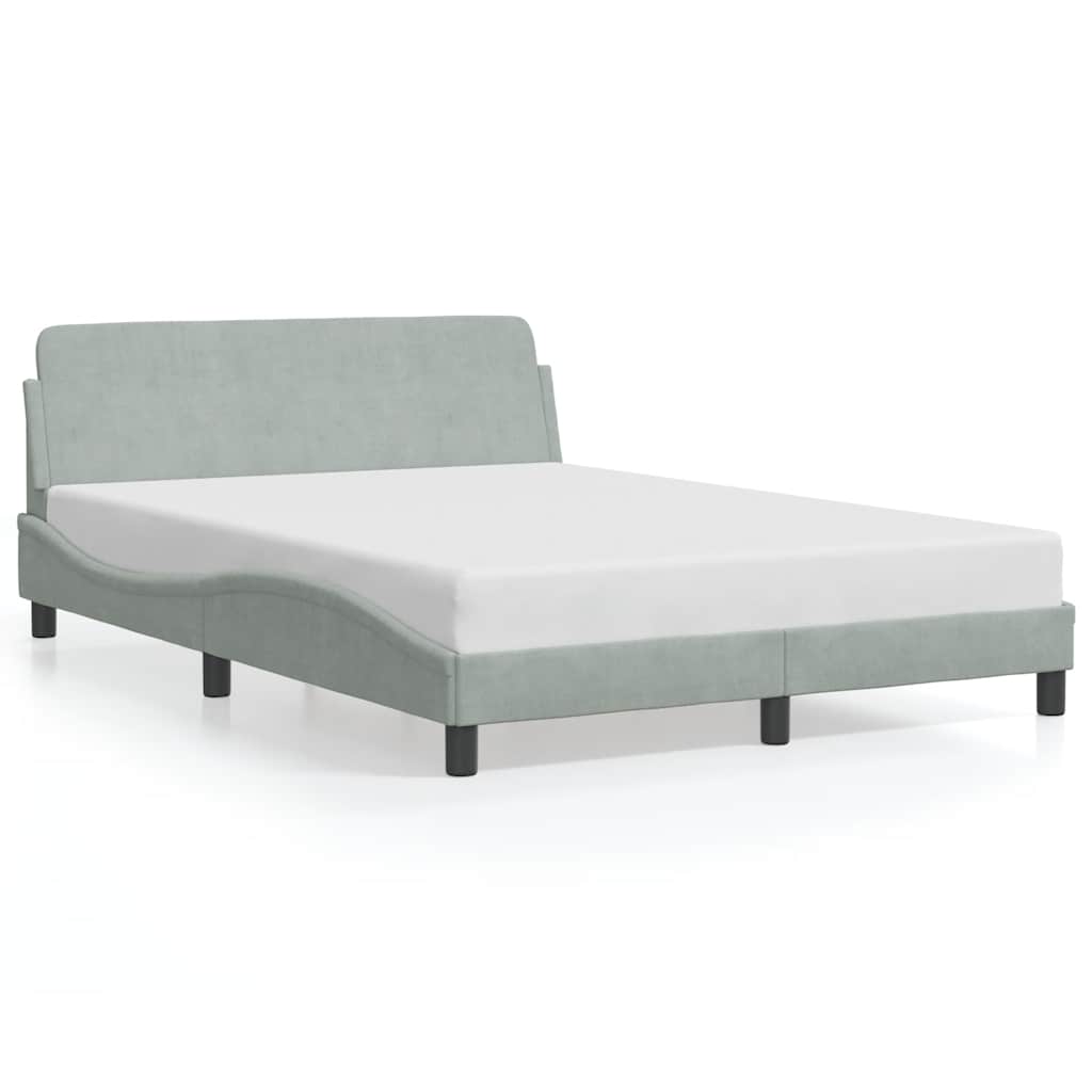 Okvir za krevet Dover svjetlosivi 120 x 200 cm baršunasti