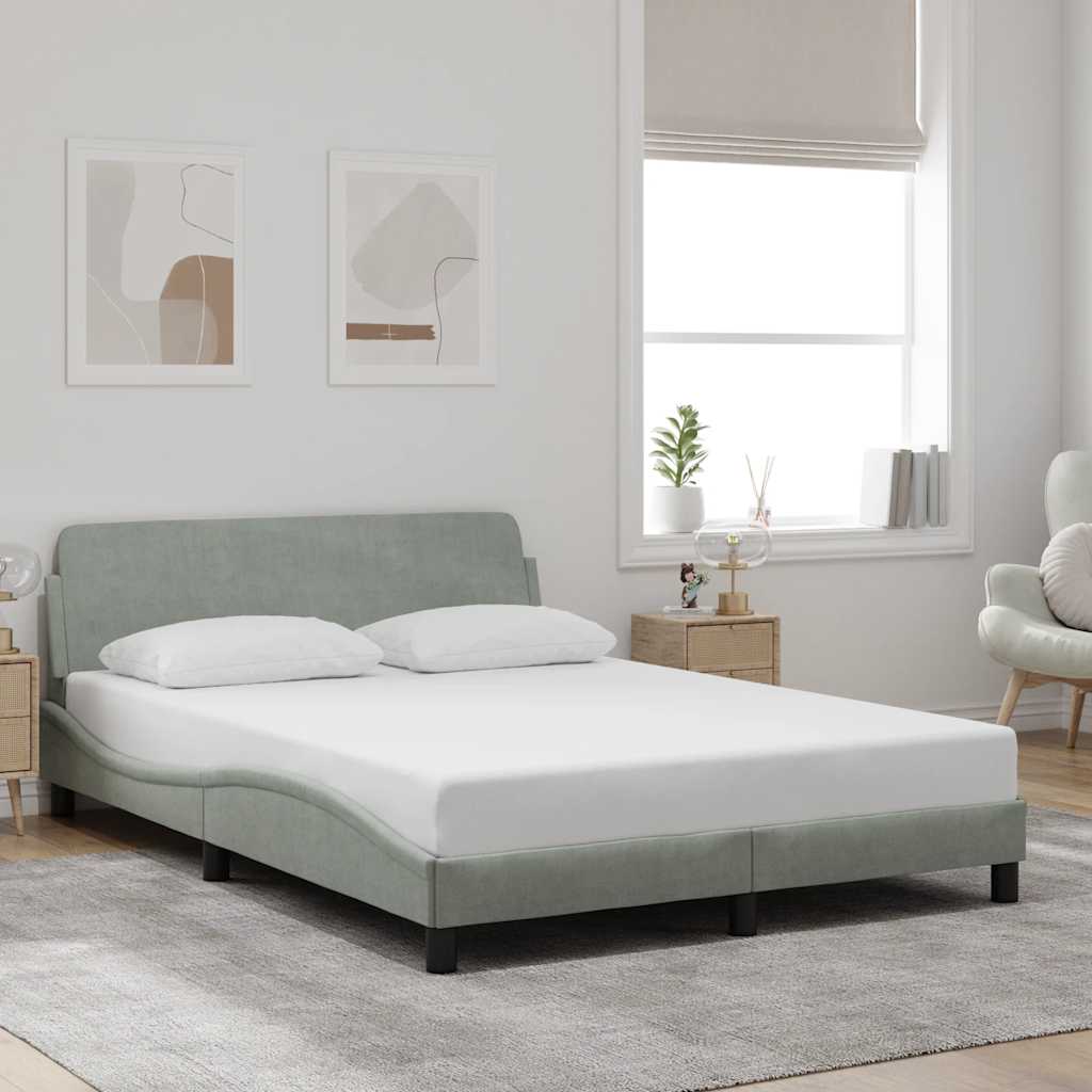 Okvir za krevet Dover svjetlosivi 120 x 200 cm baršunasti