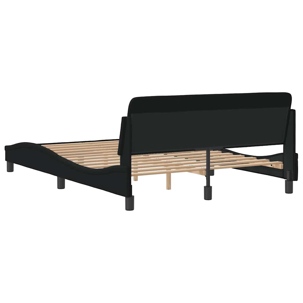 Okvir za krevet Dover crni 140 x 190 cm od tkanine