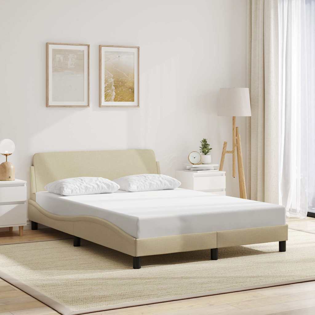 Okvir za krevet Dover krem 140 x 190 cm od tkanine