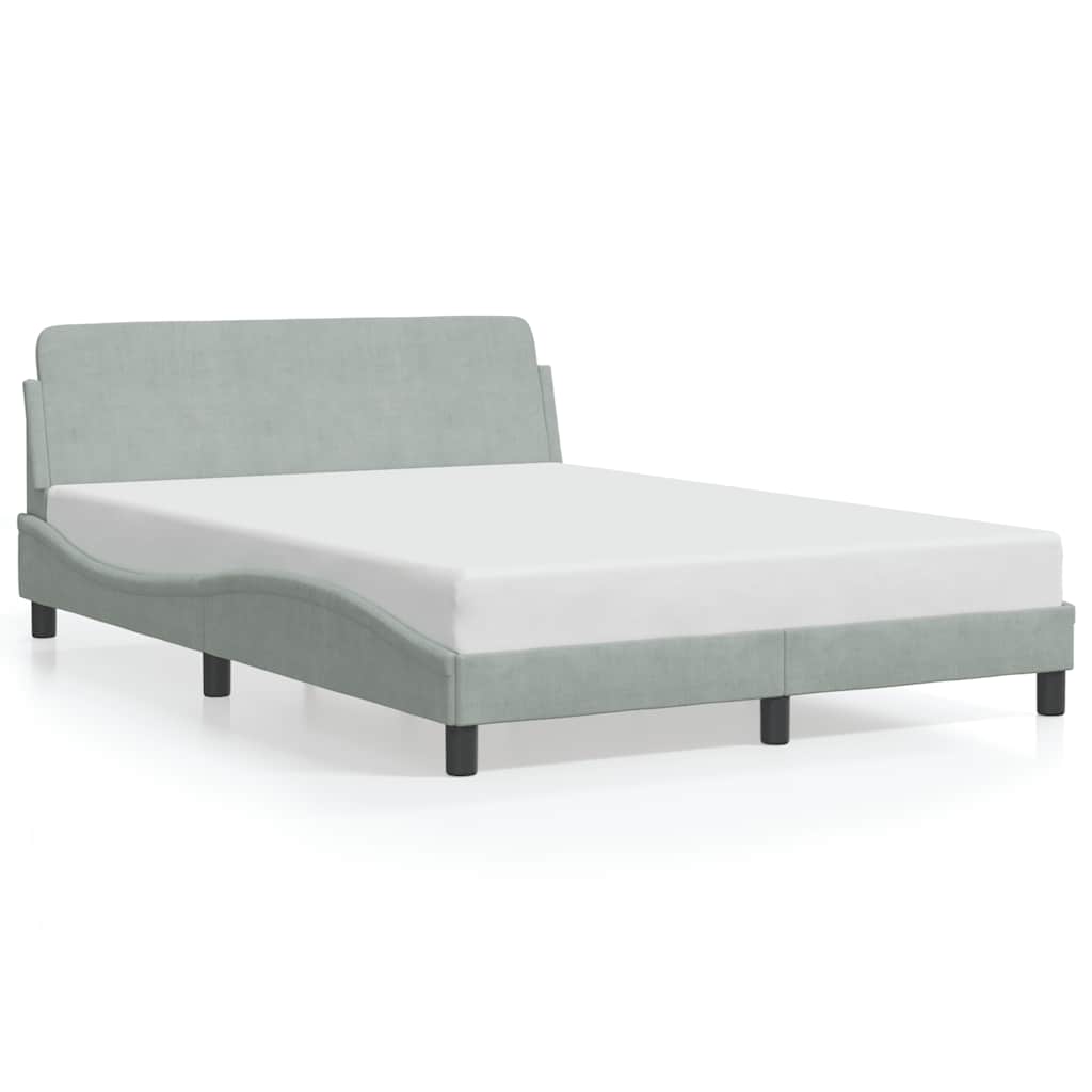 Okvir za krevet Dover svjetlosivi 140 x 190 cm baršunasti