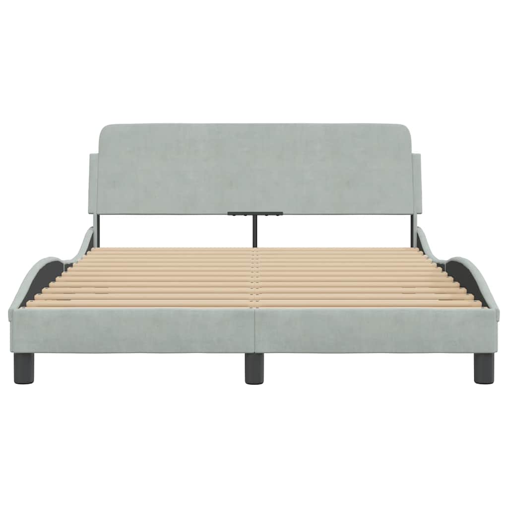 Okvir za krevet Dover svjetlosivi 140 x 190 cm baršunasti