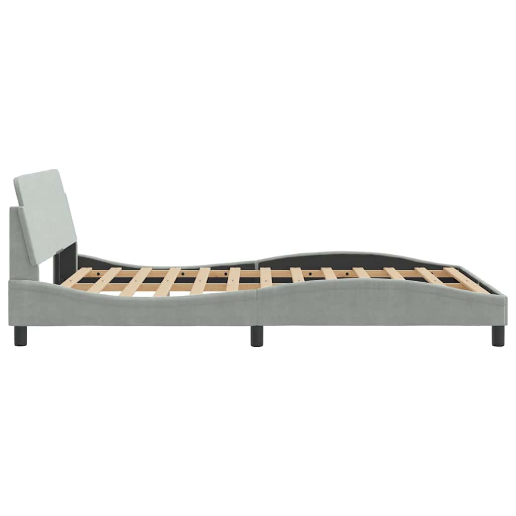 Okvir za krevet Dover svjetlosivi 140 x 190 cm baršunasti