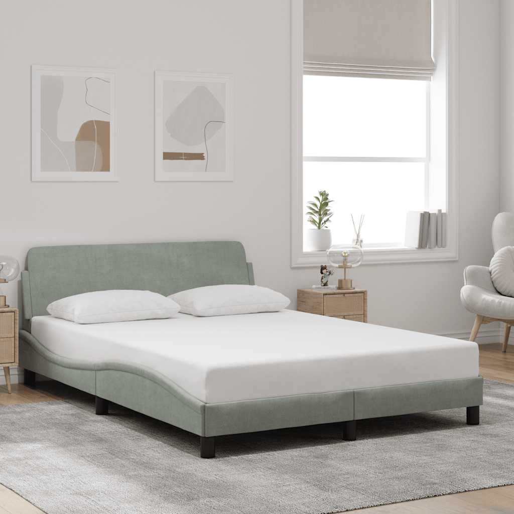 Okvir za krevet Dover svjetlosivi 140 x 190 cm baršunasti