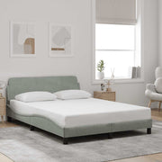 Okvir za krevet Dover svjetlosivi 140 x 190 cm baršunasti