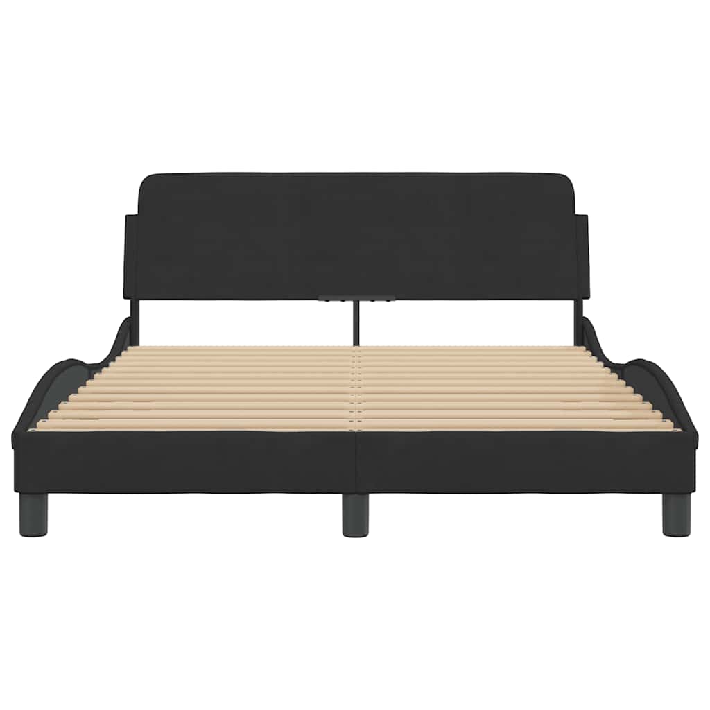 Okvir za krevet Dover crni 140 x 190 cm baršunasti