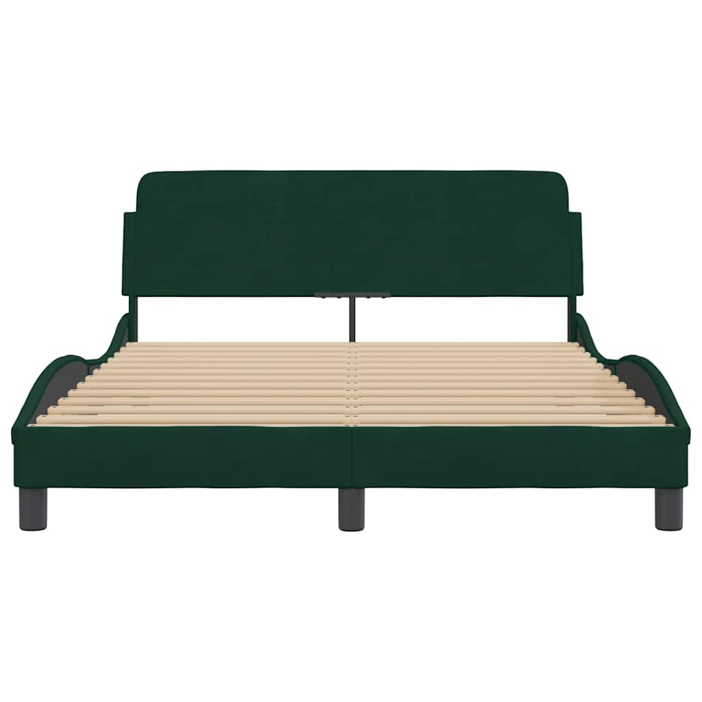 Okvir za krevet Dover tamnozeleni 140x190 cm baršunasti