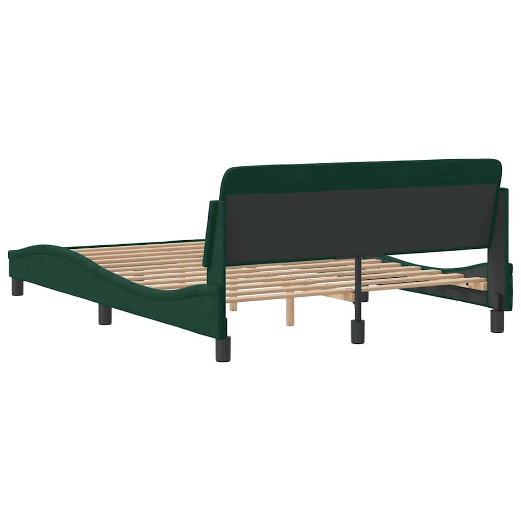 Okvir za krevet Dover tamnozeleni 140x190 cm baršunasti