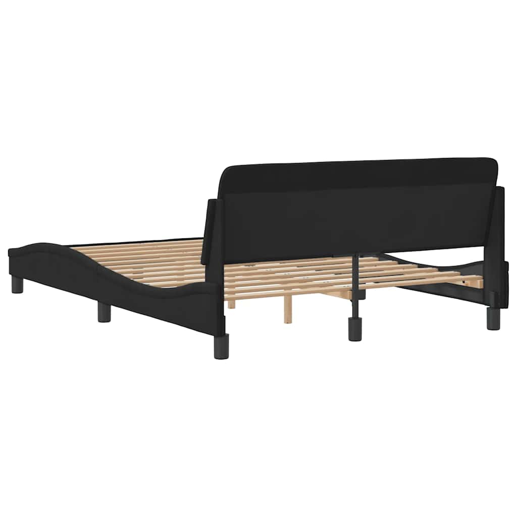 Okvir za krevet Dover crni 140x200 cm baršunasti