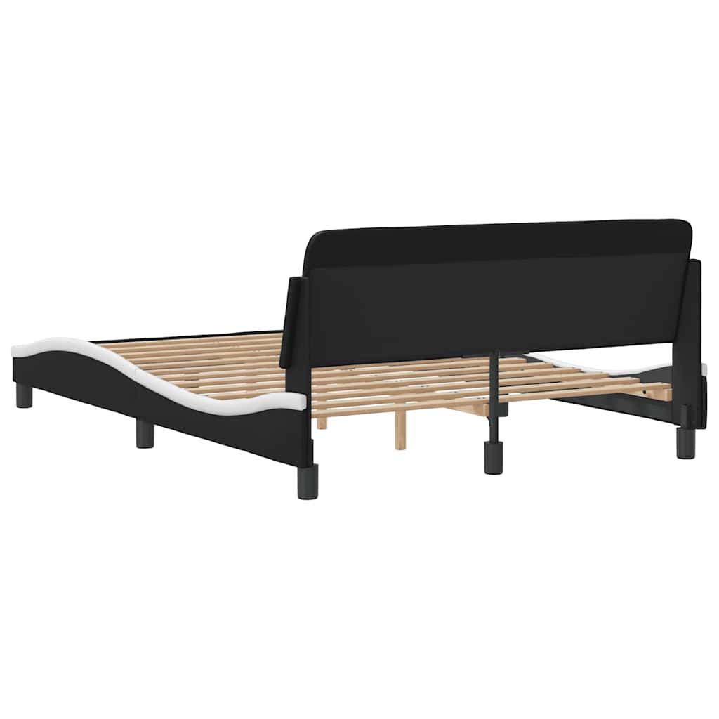 Okvir za krevet Dover crno-bijeli 140x200 cm umjetna koža