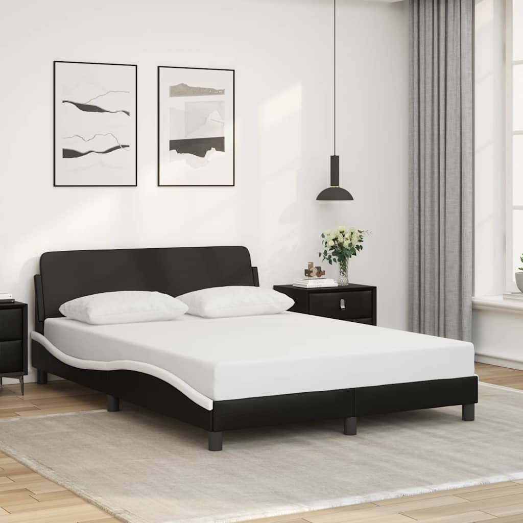 Okvir za krevet Dover crno-bijeli 140x200 cm umjetna koža