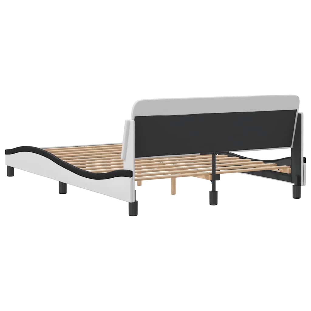 Okvir za krevet Dover bijelo-crni 140x200 cm umjetna koža