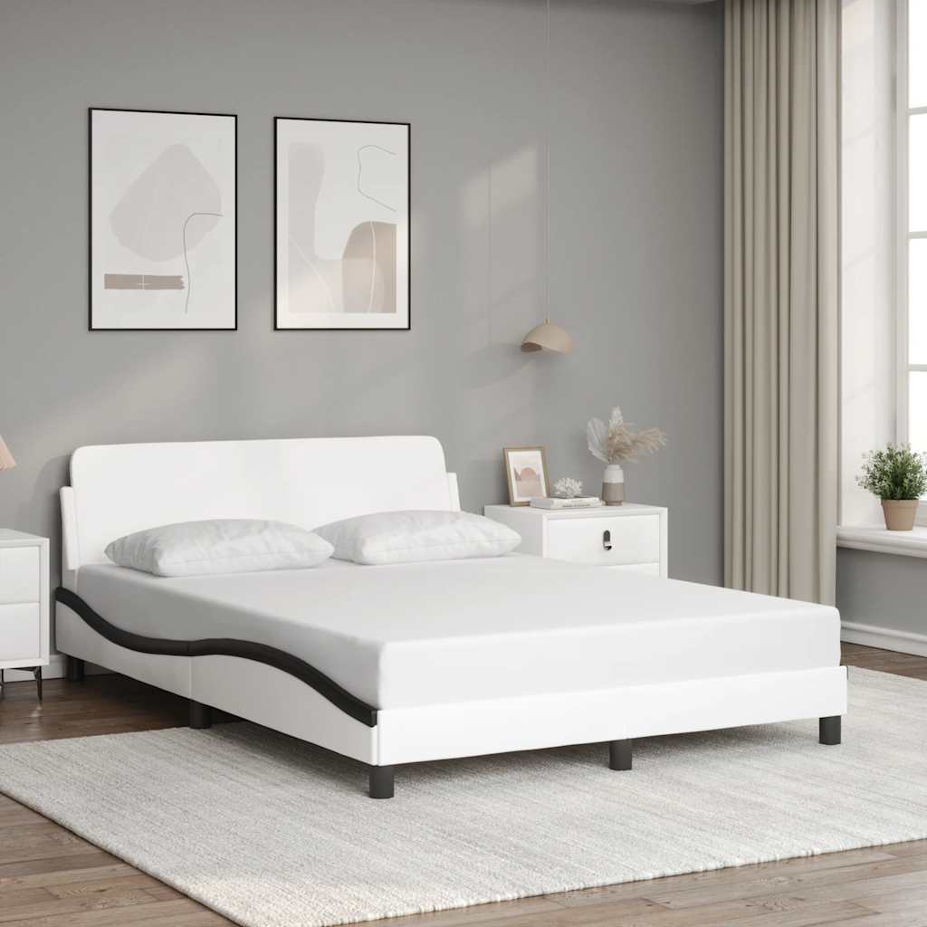 Okvir za krevet Dover bijelo-crni 140x200 cm umjetna koža