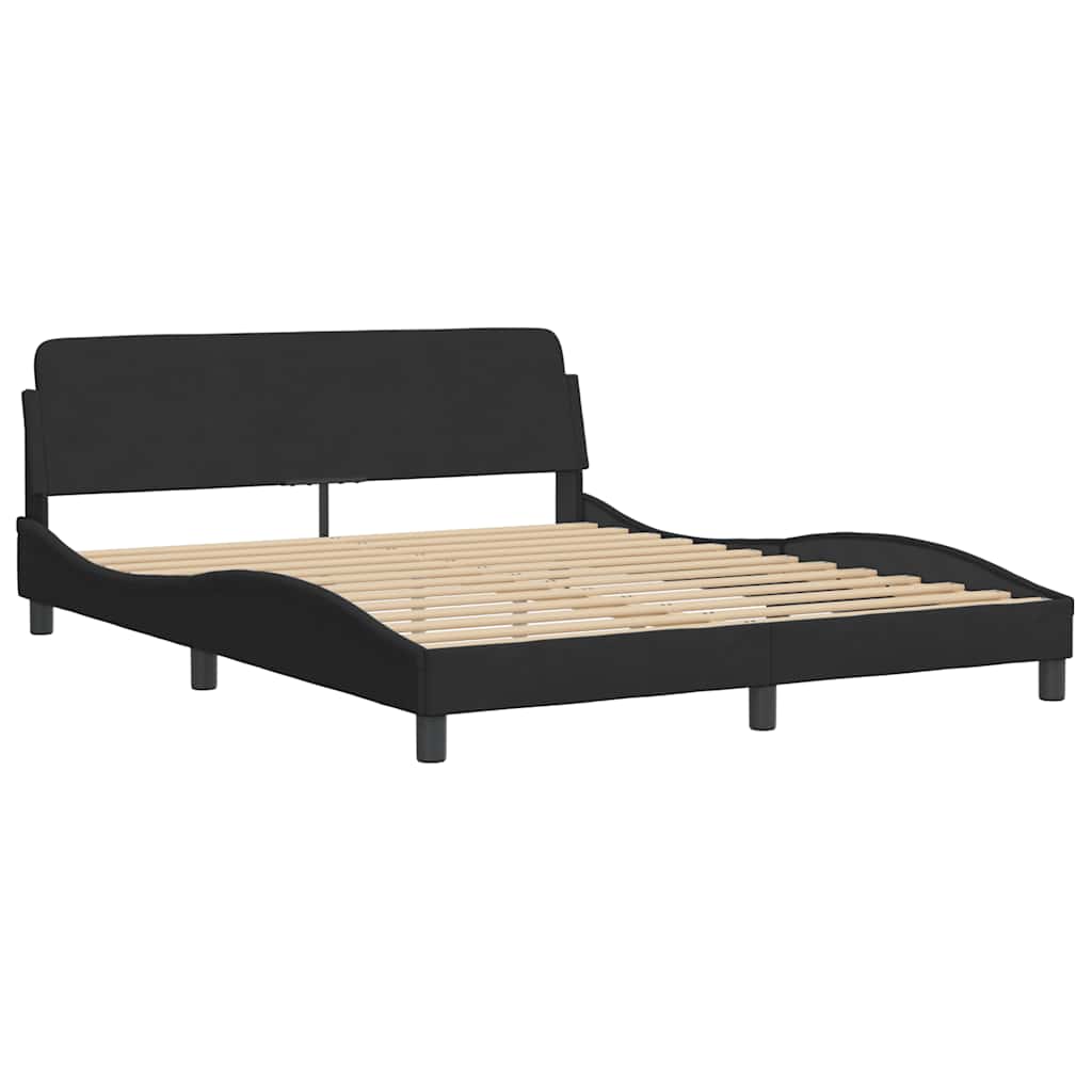 Okvir za krevet Dover crni 160x200 cm baršunasti