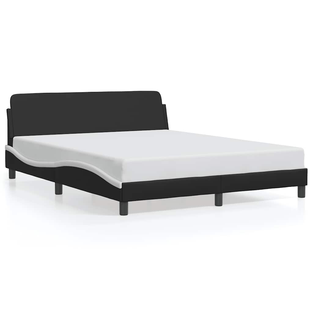 Okvir za krevet Dover crno-bijeli 160x200 cm umjetna koža
