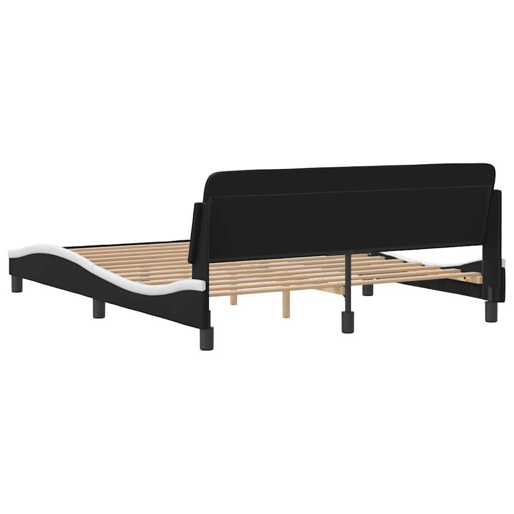 Okvir za krevet Dover crno-bijeli 160x200 cm umjetna koža