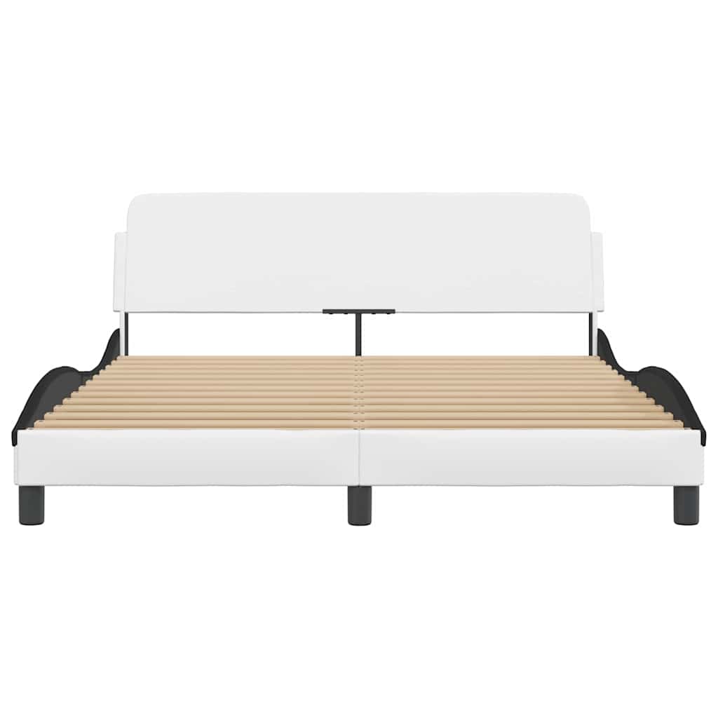 Okvir za krevet Dover bijelo-crni 160x200 cm umjetna koža