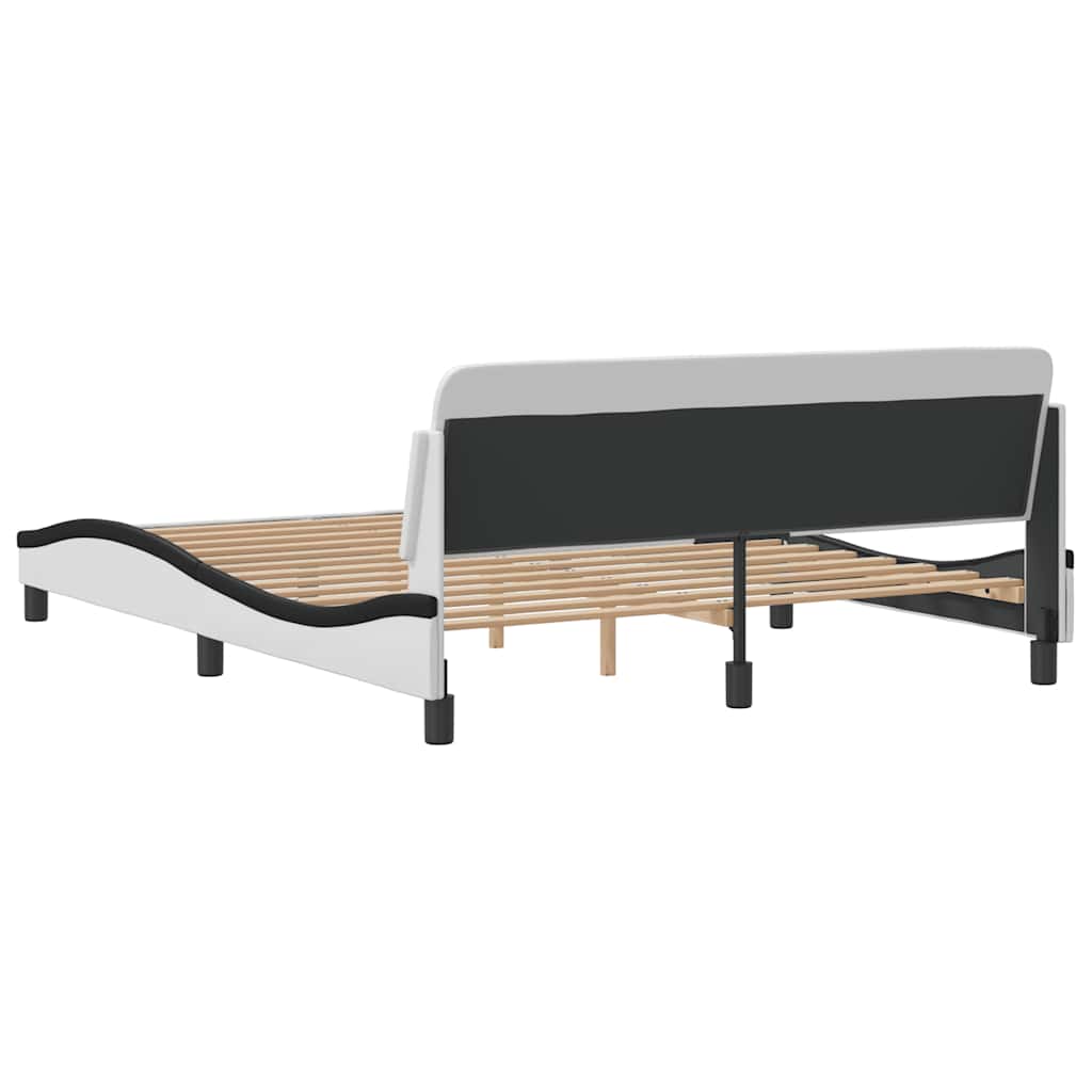 Okvir za krevet Dover bijelo-crni 160x200 cm umjetna koža