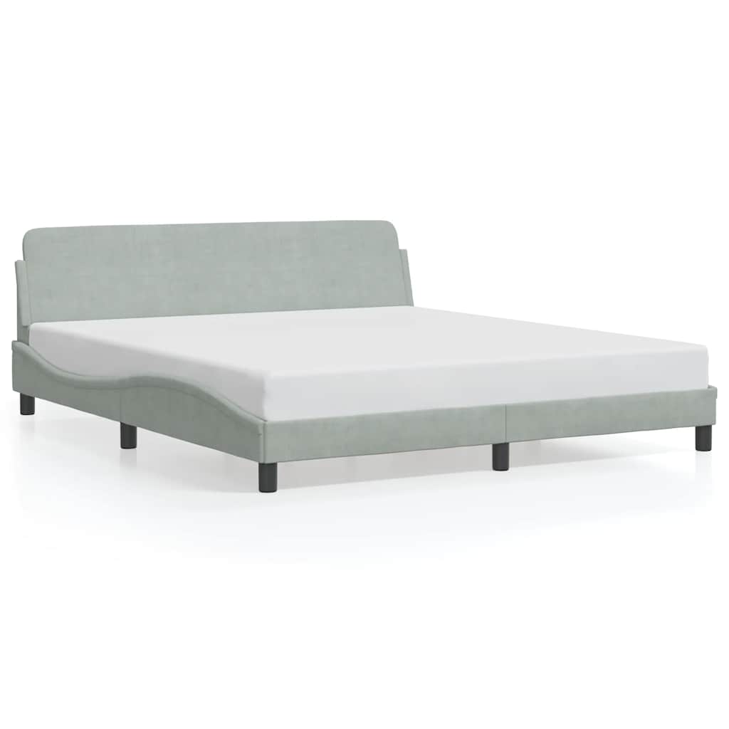 Okvir za krevet Dover svjetlosivi 180x200 cm baršunasti