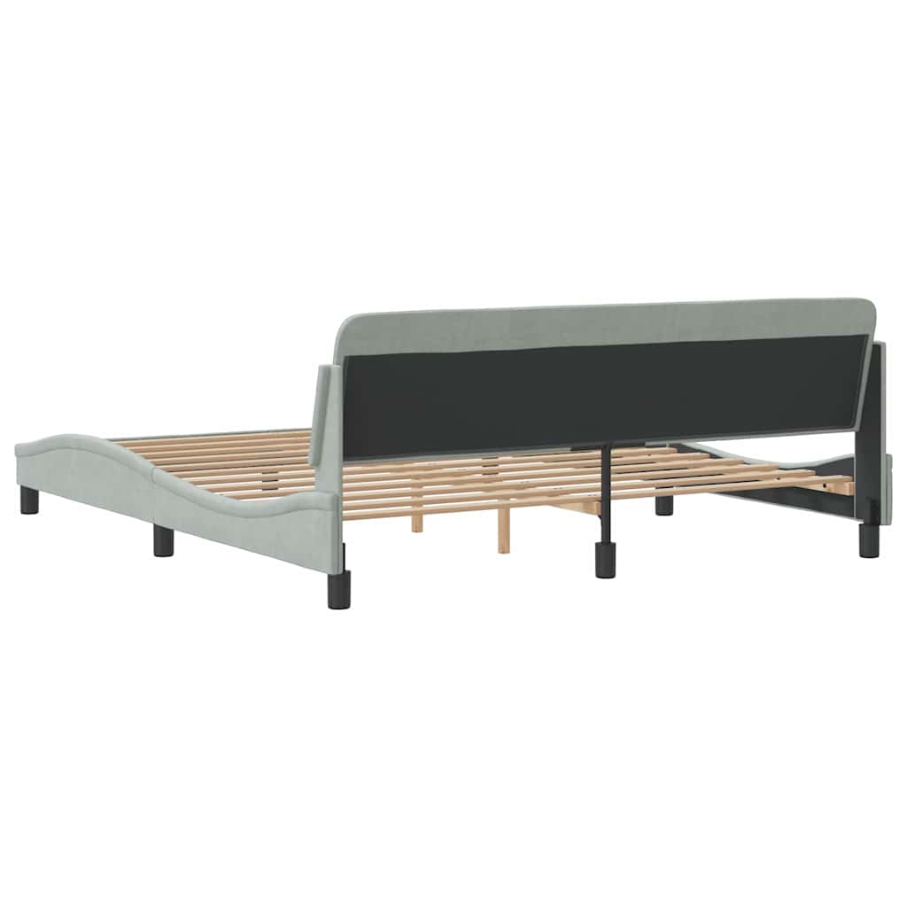 Okvir za krevet Dover svjetlosivi 180x200 cm baršunasti